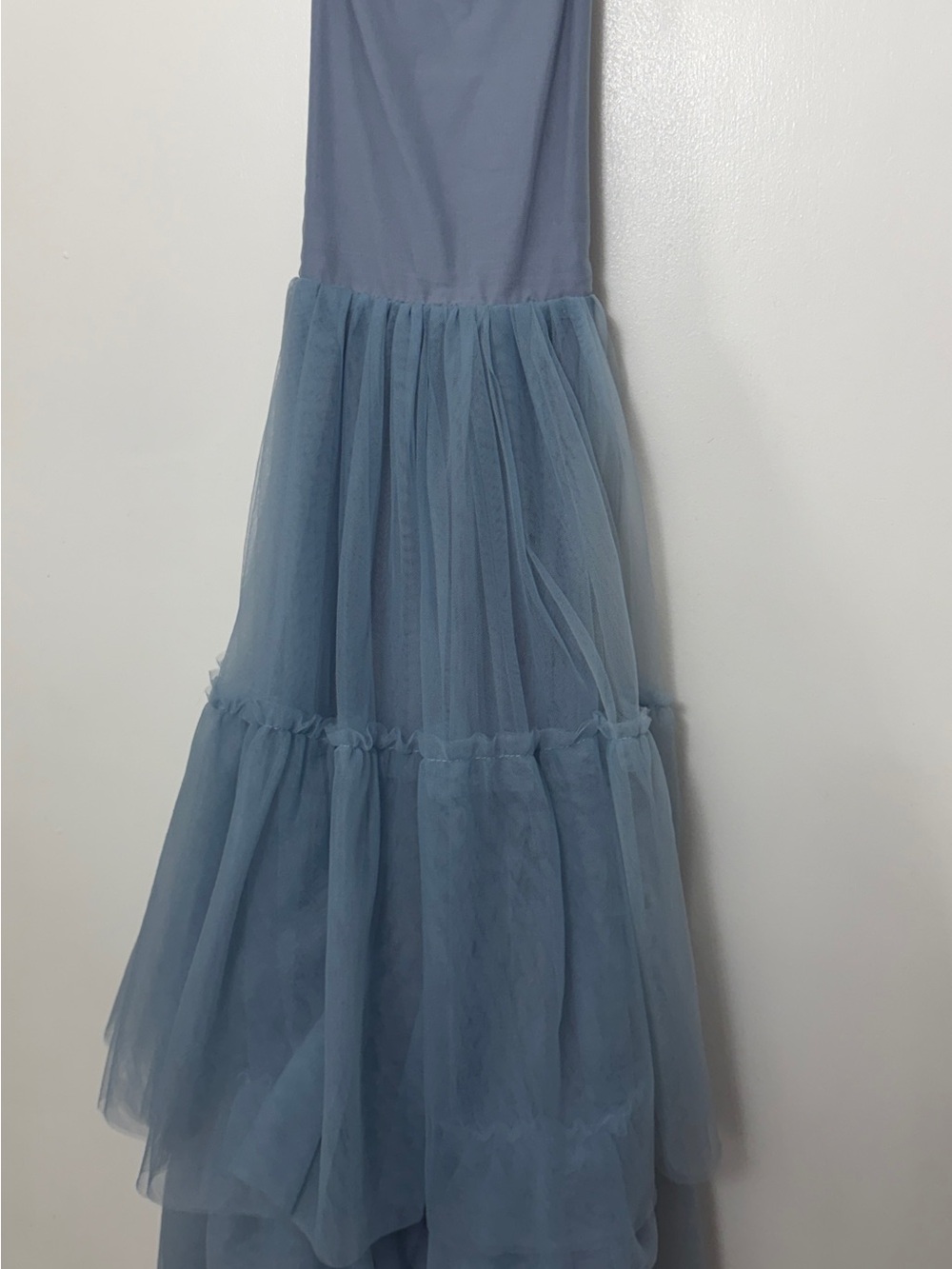 Girls Blue Tulle Tiered Dress